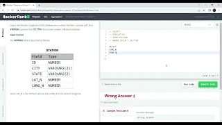 HackerRank SQL Weather Observation Station 17 SQL Learning