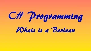 C Tutorial What is a Boolean