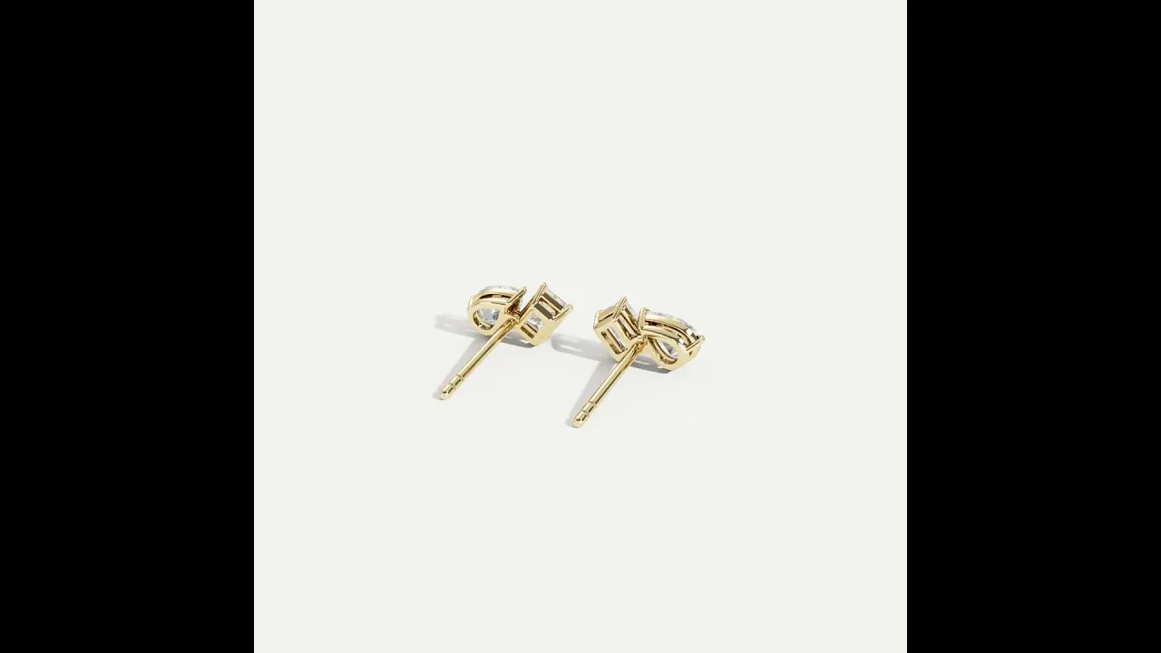 1.0CTW Radiant & Pear Lab Diamond Toi et Moi Stud Earrings