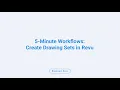 Bluebeam 5-Minute Workflows Creating Drawing Sets in Revu