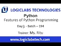 Features of Python Programming Day-3