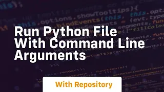 run python file with command line arguments