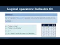 Logical Operators - Inclusive OR Exclusive OR Difference between Inclusive OR and Exclusive OR
