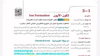 تكون الأيون كيمياء ثاني ثانوي شرح مبسط للوحدة الثالثة الدرس الاول 