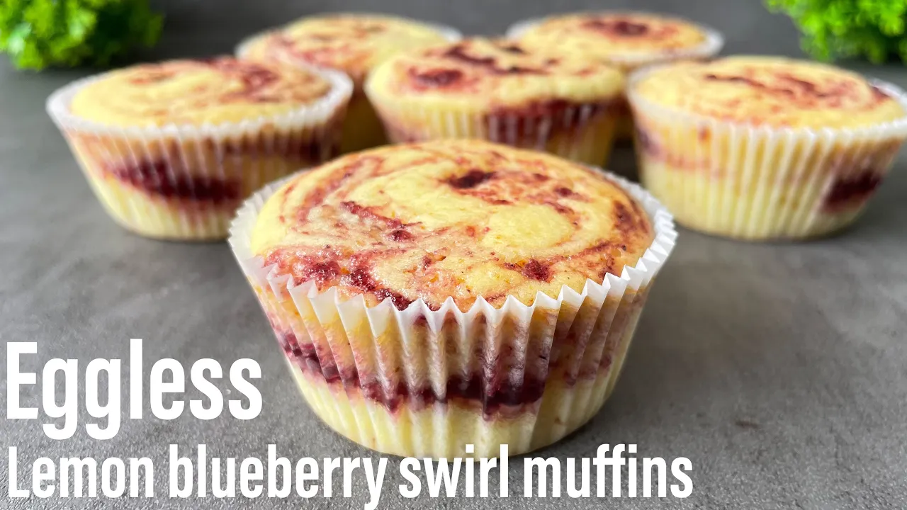 Eggless Lemon Blueberry Swirl Muffins   Lemon blueberry muffins   Blueberry muffins   Best Bites