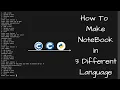 NoteBook in 3 different languages C Cpp and Python