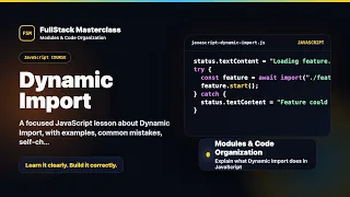 Dynamic Import Explained FullStack Masterclass JavaScript Course