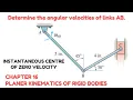 Determine the angular velocities of links AB INSTANTANEOUS CENTRE Engineers Academy
