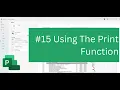 Using the Print function - MS Project Quick Tip