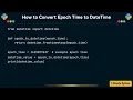 How to Convert Epoch Time to DateTime
