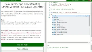Basic JavaScript Concatenating Strings with the Plus Equals Operator free code camp Dani