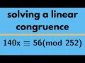 Number Theory Linear Congruence Example 2