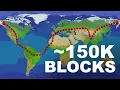 Attempting to Cross the 1 500 Minecraft Earth Map