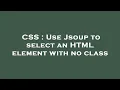 CSS Use Jsoup to select an HTML element with no class