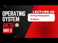 Lecture 08 Dining Philosopher Problem Operating System Unit-2 Aktu Operating System
