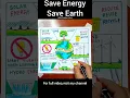 How to draw save energy save earth drawing