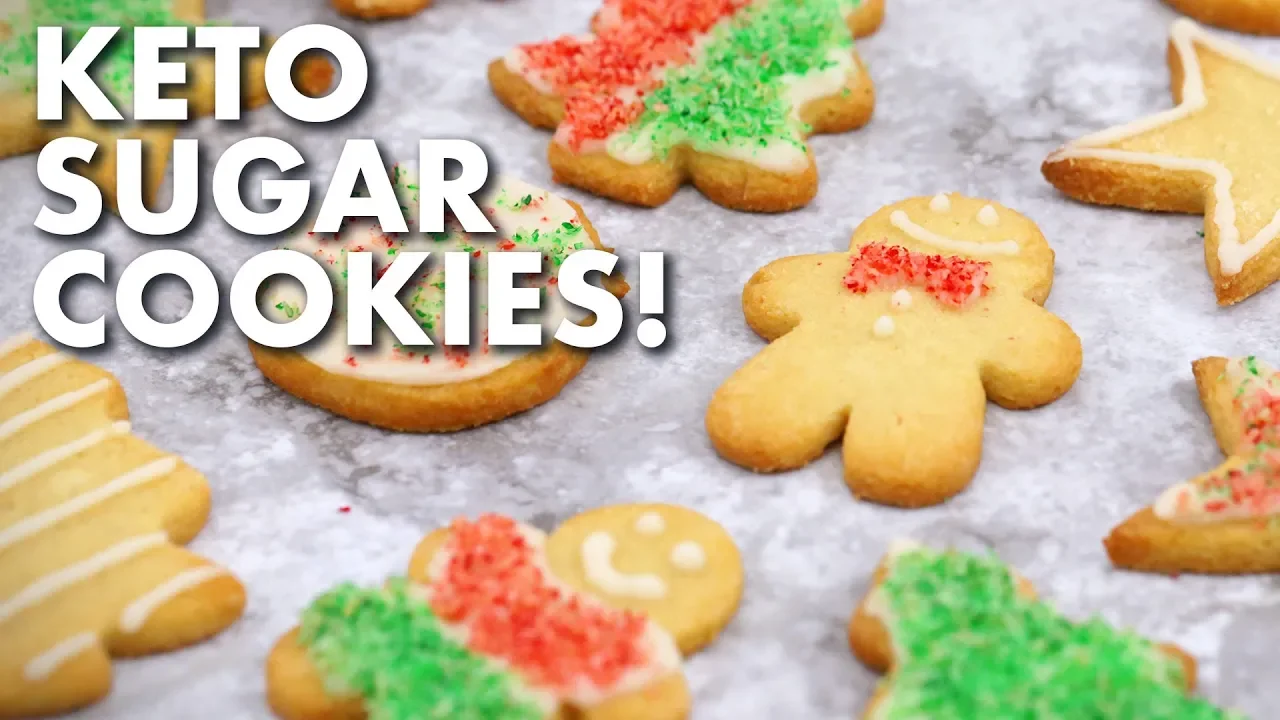 KETO SUGAR COOKIES with Icing & Sprinkles!   Keto Christmas Cookies