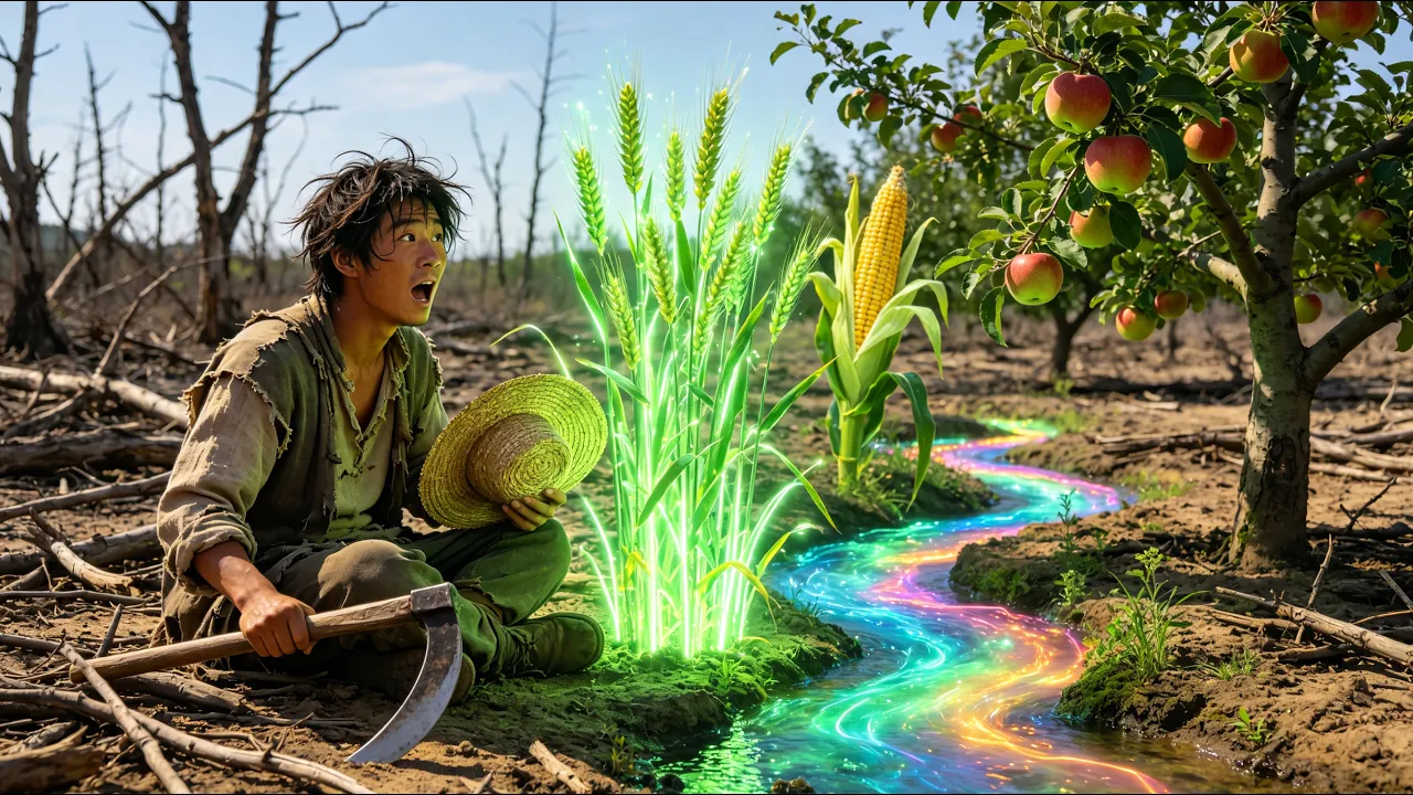 🔥Crops grow instantly! Poor gains magical spiritual spring, grows extraordinary crops to get rich. poster