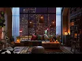 Lagu New York Apartment | Rain on Window | Cozy Reading Nook Ambience