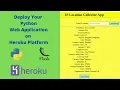 How to deploy python web application in heroku platform Free of Cost