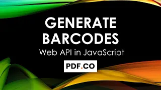 How to Generate Barcode using PDF co Web API in JavaScript
