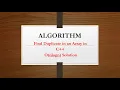 Geeksforgeeks Find Duplicates in an Array of size N C Programming Code Blocks O NlogN