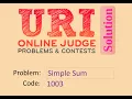 URI online judge 1003 solution Bangla Simple Sum URI Beginner series