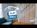 DIY SLATWALL WOOD ROOM DIVIDER - STAIRS TRANSFORMATION