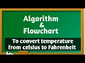 Algorithm and Flowchart to convert temperature from Celsius to Fahrenheit