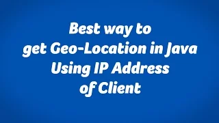 Get ip address Location of JAVA web project