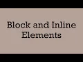 Block vs Inline Elements