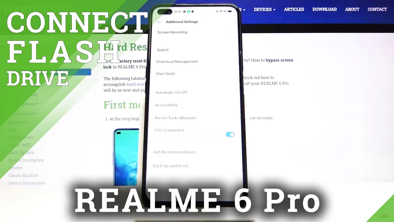 OTG Connection in REALME 6 Pro - Connect Flash Drive