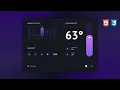Smarthome Thermo Stat App UI Design To HTML and CSS Linear Gradient