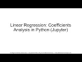 Linear Regression Coefficients Analysis in Python Jupyter