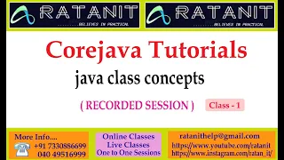 Java Tutorials java class concept by Mr Ratan class-01