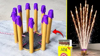 10shot skyshot , how to make skyshot at home , making cracker from matchstick 