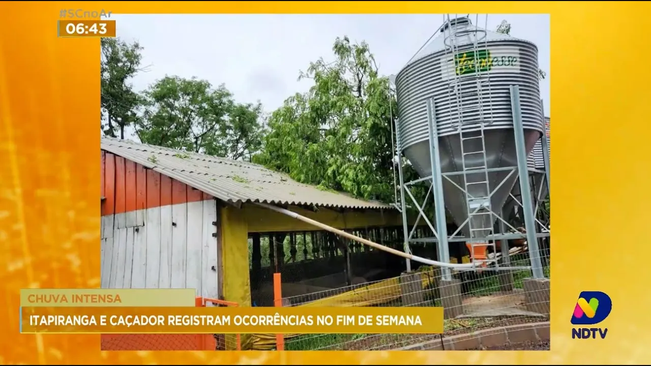 Chuva intensa: Itapiranga e Caçador registram ocorrências no fim de semana