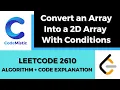 Convert an Array Into a 2D Array With Conditions Weekly Contest 339 LeetCode 2610