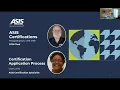 ASIS Ask Me Anything Certification Applications