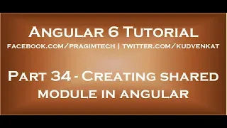 Creating shared module in angular