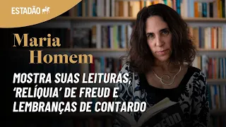 MARIA HOMEM mostra biblioteca com 'relíquia' de FREUD, lembranças de CONTARDO e autores favoritos