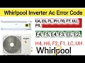 whirlpool Inverter Ac error code Troubleshooting UA E6 PL PH P0 P7 F4 F5 EE E2 H4 H6 LC L3