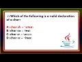 Java Full Course Java Tutorial for Beginners Java Online Training java quiz question