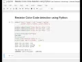 Day 32 Resistor Color Code detection using Python