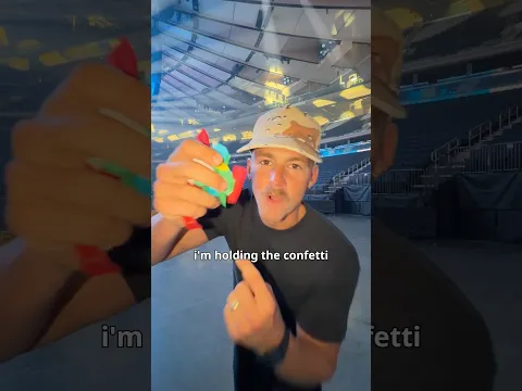 Holding the confetti from Knicks Game 🤯
