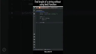 Python Program to Find Length of a String Without Using len Function