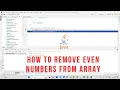 How to Remove Even Numbers from Array in Java