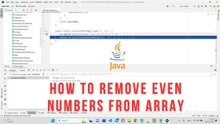 How to Remove Even Numbers from Array in Java