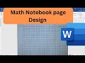 How to make Math notebook page in Microsoft word How to create math page in ms word