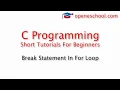 C Programming Basics - Break Statement In For Loop
